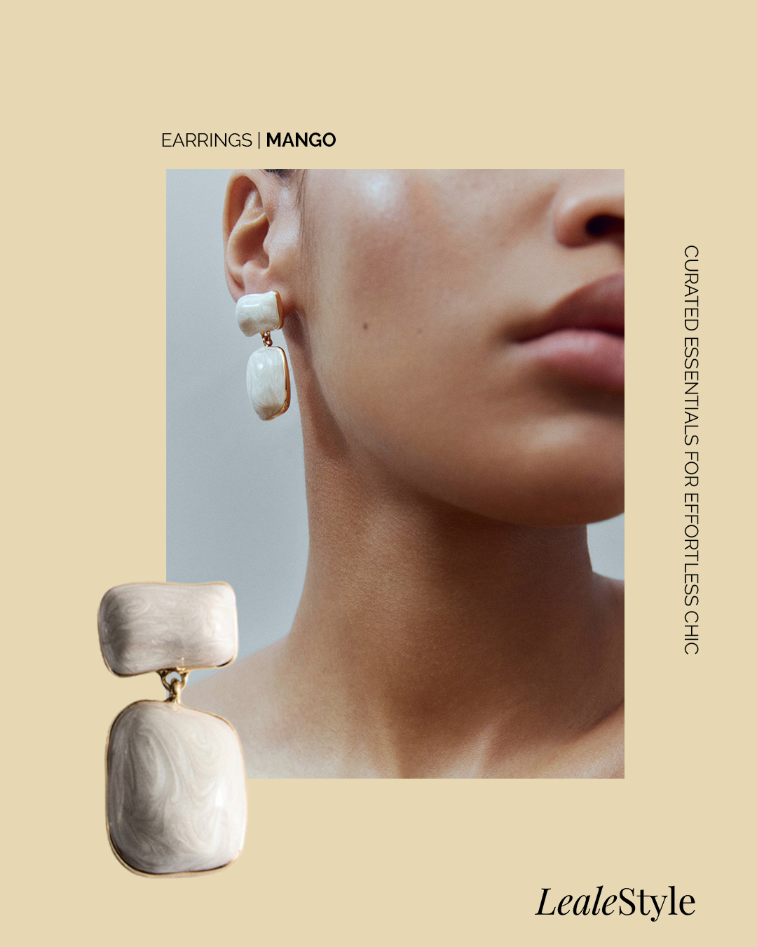 Beaded Drop Earrings, subtle gold and pearl inspired earrings for quiet luxury accessories