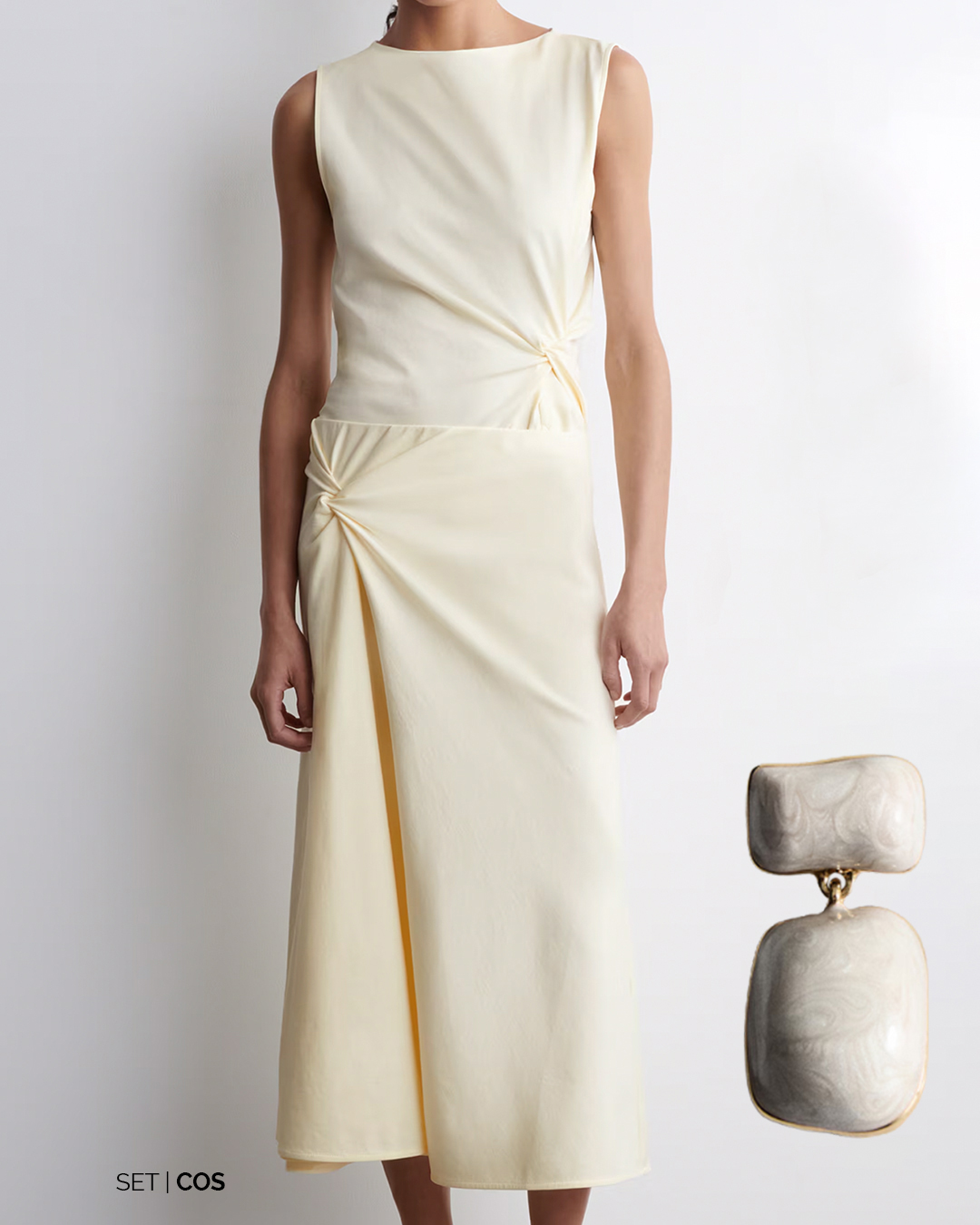 Twist Detail Midi Skirt, soft statement skirt for quiet luxury work and travel looks