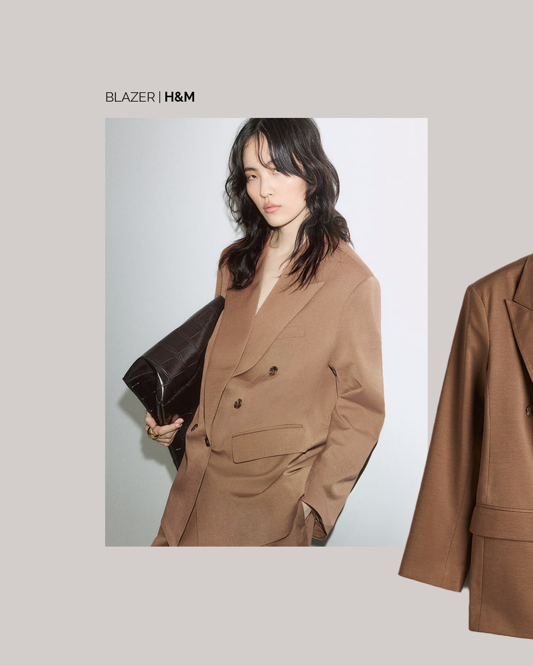 H&M oversized twill blazer styled in a quiet luxury modern muse outfit