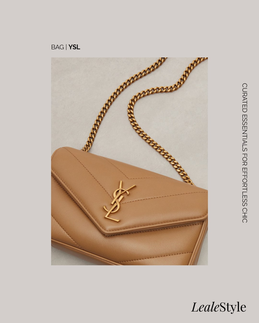 Saint Laurent Loulou Mini bag styled in a quiet luxury fall look