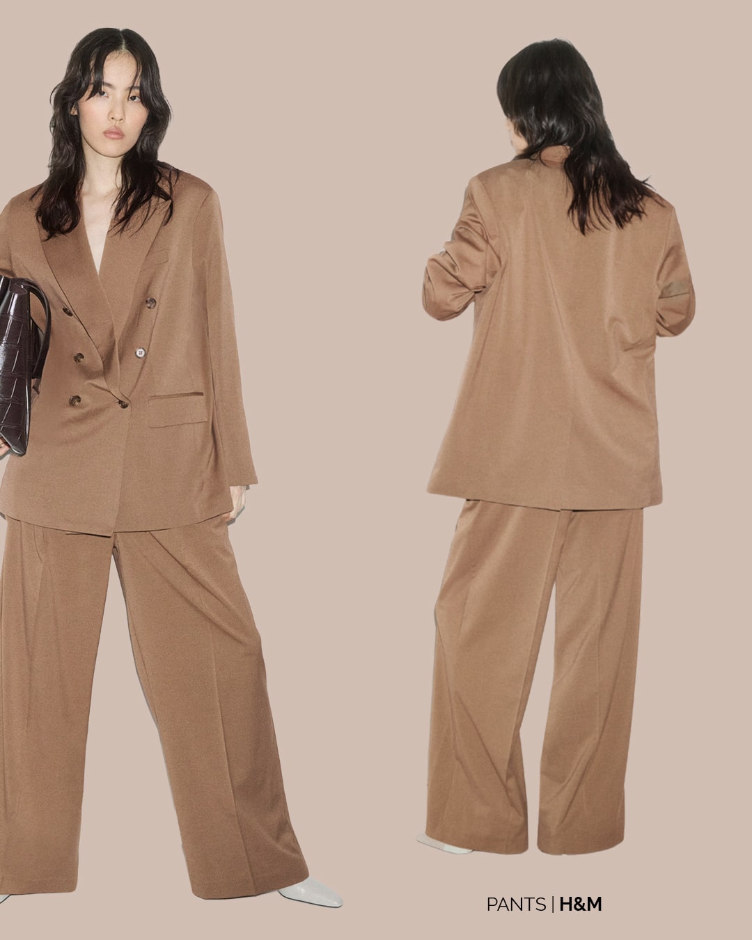 H&M tailored trousers in a modest quiet luxury fall outfit