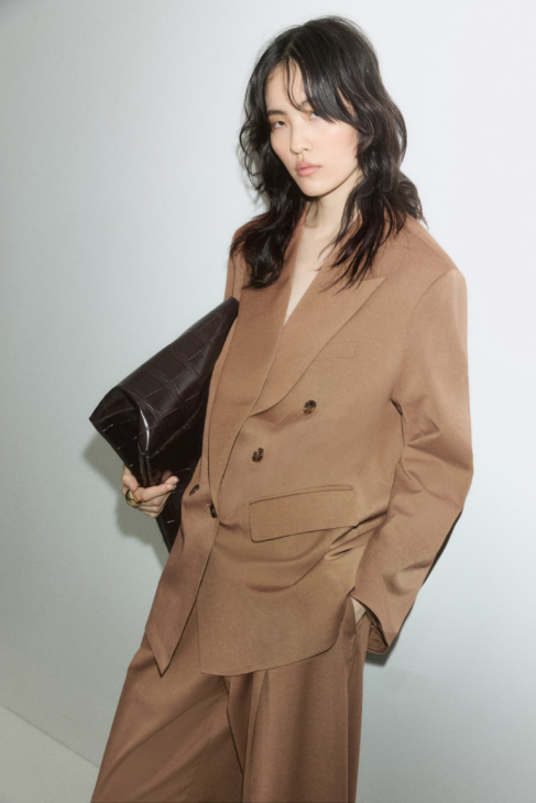 Modern Muse oversized twill blazer styled with tailored trousers for fall outfits