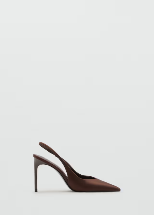 Satin court shoes styled for refined winter evening looks