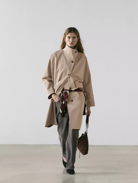 refined reset transitional coat trench in neutral tones