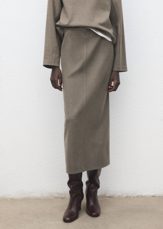 tonal layering midi skirt refined wardrobe