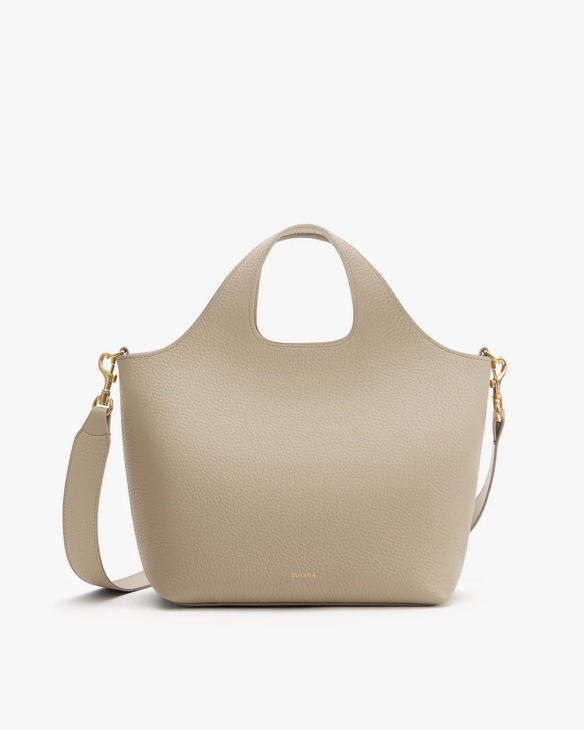 minimal tote bag for a transitional wardrobe