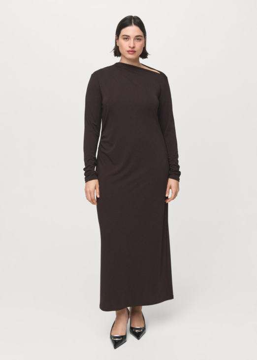 refined reset knit dress neutral winter to spring outfit