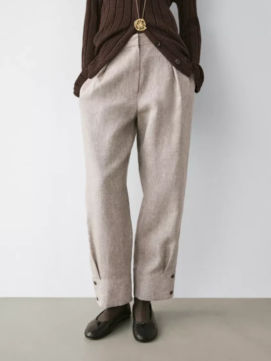 tailored trousers with buckle detail from Massimo Dutti